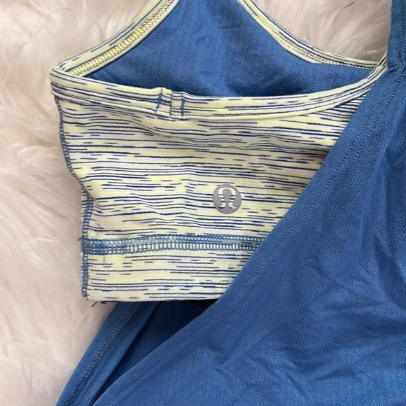 Lululemon No Limits Tank Limitless Blue / Wee Are From Space Polar Cream Sz 4 - Picture 7 of 8